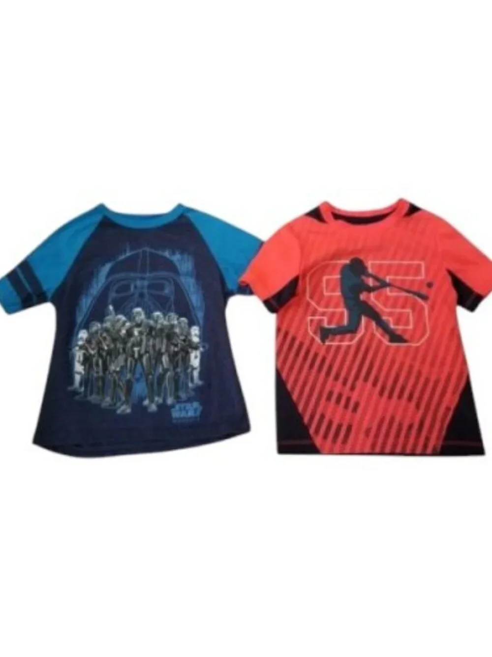 Lot of Short Sleeved Tops OSH KOSH Baseball STAR WARS Storm Troopers Size 4-5